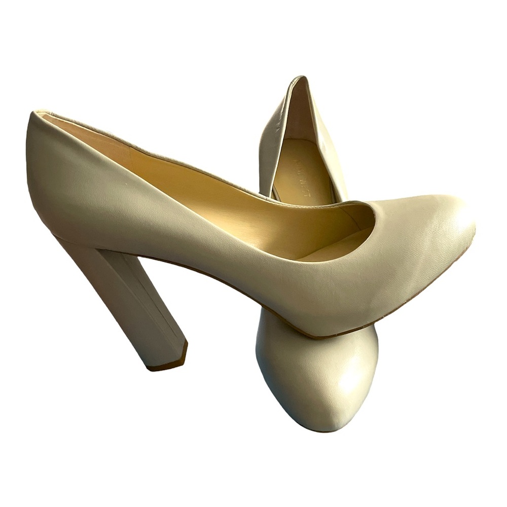 Women’s Dove Grey Nine West High Block Heel Shoes (Sz 10)